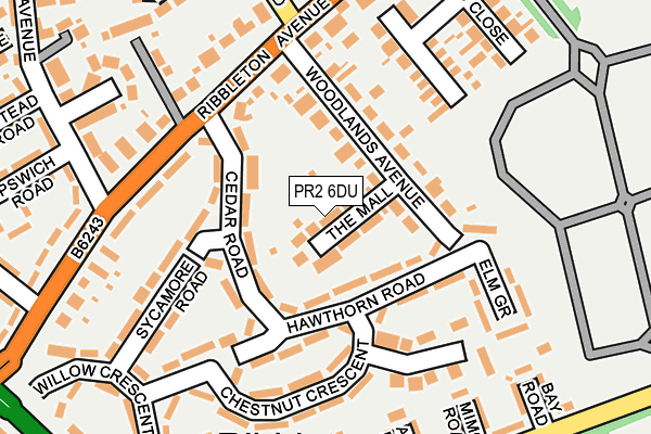 PR2 6DU map - OS OpenMap – Local (Ordnance Survey)