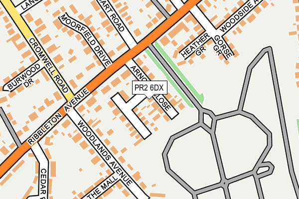 PR2 6DX map - OS OpenMap – Local (Ordnance Survey)