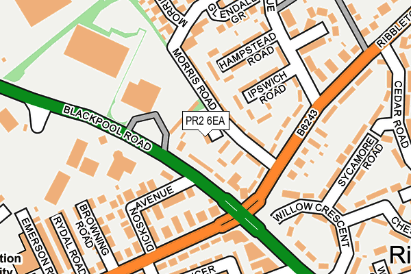 PR2 6EA map - OS OpenMap – Local (Ordnance Survey)
