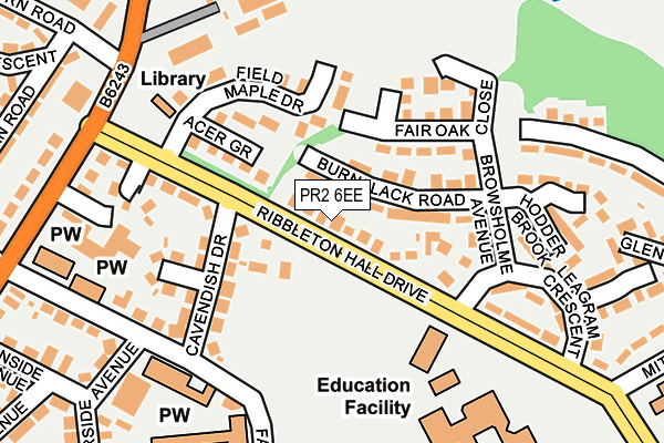 PR2 6EE map - OS OpenMap – Local (Ordnance Survey)