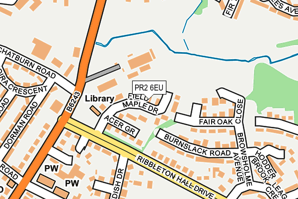 PR2 6EU map - OS OpenMap – Local (Ordnance Survey)