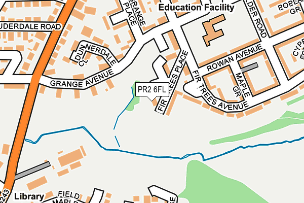 PR2 6FL map - OS OpenMap – Local (Ordnance Survey)