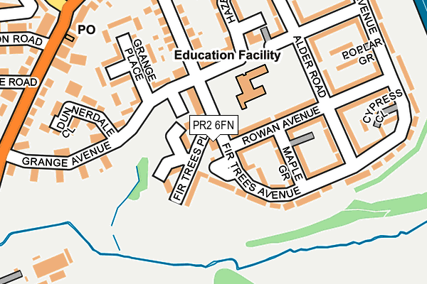 PR2 6FN map - OS OpenMap – Local (Ordnance Survey)