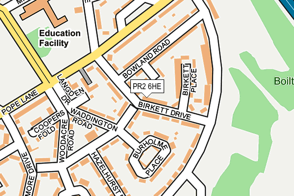 PR2 6HE map - OS OpenMap – Local (Ordnance Survey)