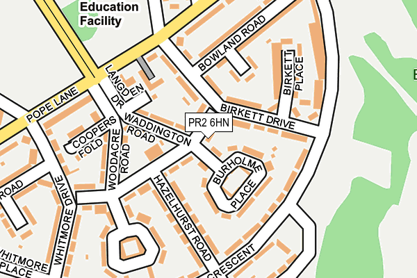 PR2 6HN map - OS OpenMap – Local (Ordnance Survey)