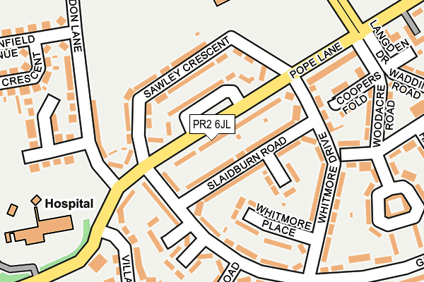 PR2 6JL map - OS OpenMap – Local (Ordnance Survey)