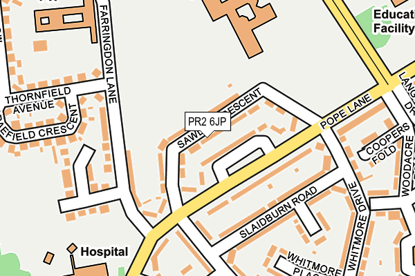 PR2 6JP map - OS OpenMap – Local (Ordnance Survey)