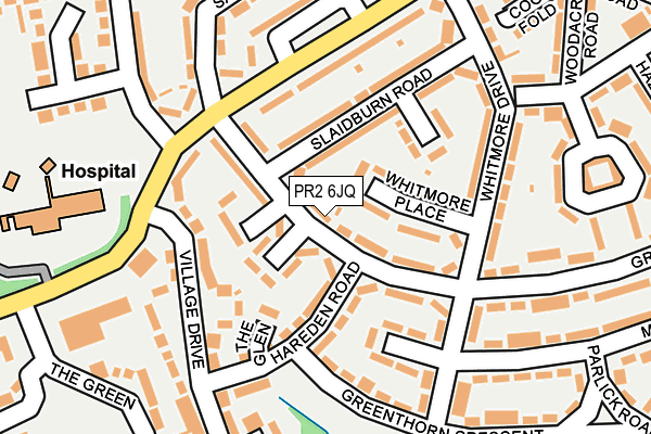 PR2 6JQ map - OS OpenMap – Local (Ordnance Survey)