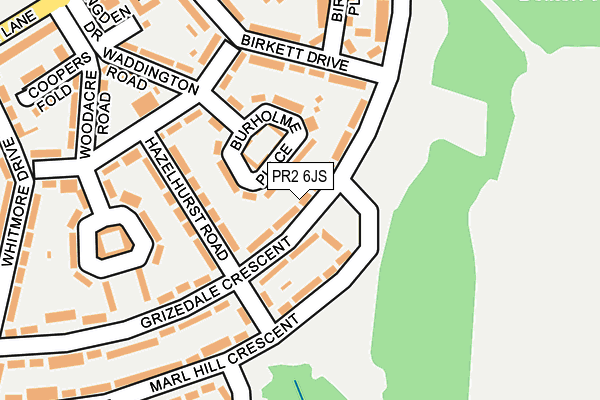 PR2 6JS map - OS OpenMap – Local (Ordnance Survey)