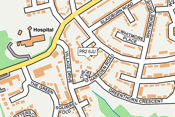 PR2 6JU map - OS OpenMap – Local (Ordnance Survey)