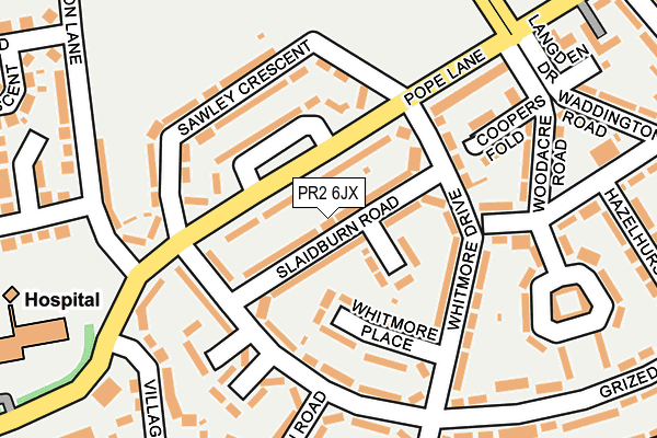 PR2 6JX map - OS OpenMap – Local (Ordnance Survey)
