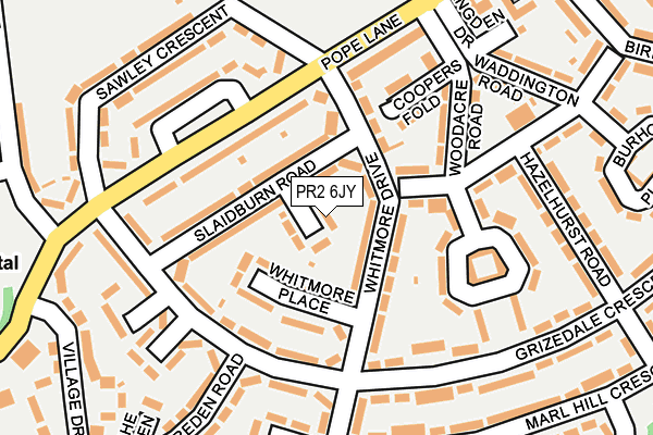 PR2 6JY map - OS OpenMap – Local (Ordnance Survey)