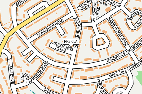 PR2 6LA map - OS OpenMap – Local (Ordnance Survey)