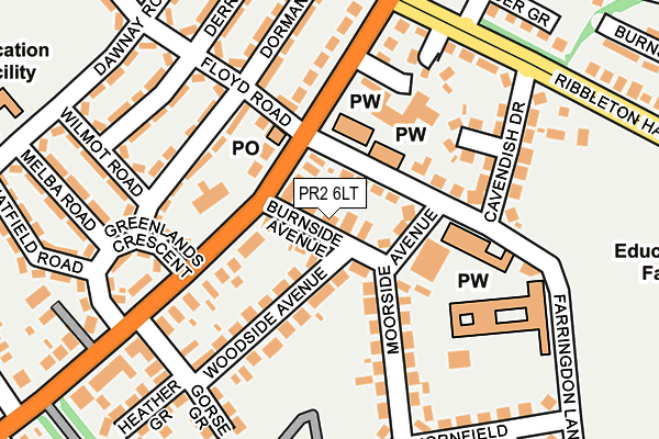 PR2 6LT map - OS OpenMap – Local (Ordnance Survey)