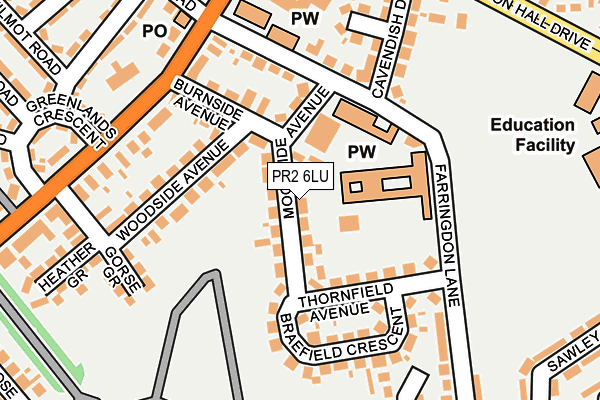 PR2 6LU map - OS OpenMap – Local (Ordnance Survey)