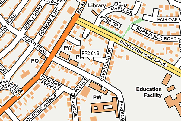 PR2 6NB map - OS OpenMap – Local (Ordnance Survey)