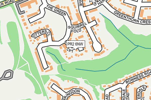 PR2 6NW map - OS OpenMap – Local (Ordnance Survey)