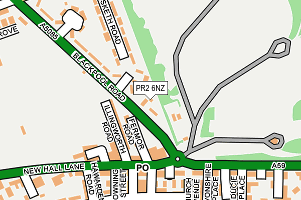PR2 6NZ map - OS OpenMap – Local (Ordnance Survey)