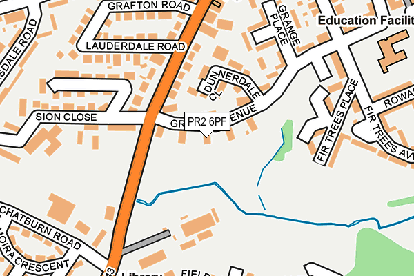 PR2 6PF map - OS OpenMap – Local (Ordnance Survey)