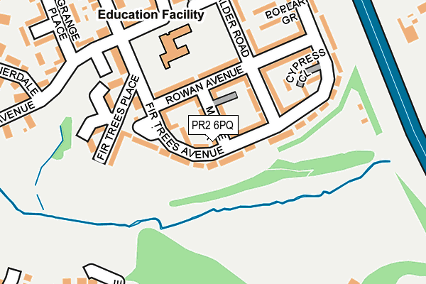 PR2 6PQ map - OS OpenMap – Local (Ordnance Survey)