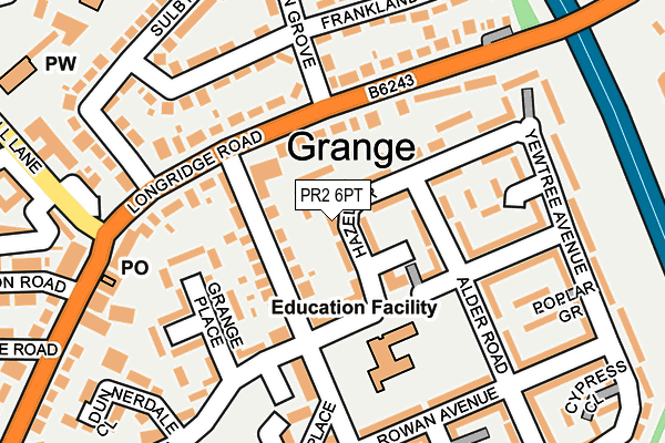 PR2 6PT map - OS OpenMap – Local (Ordnance Survey)