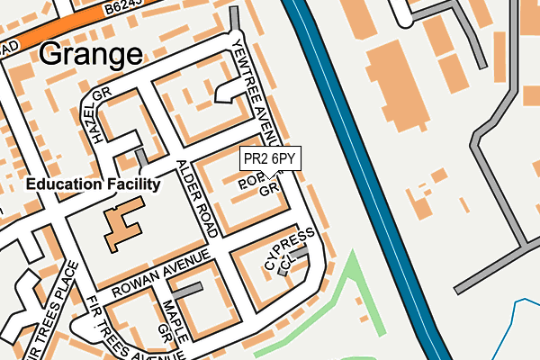 PR2 6PY map - OS OpenMap – Local (Ordnance Survey)