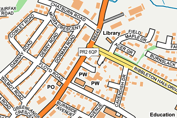PR2 6QP map - OS OpenMap – Local (Ordnance Survey)