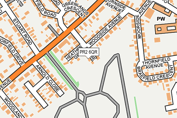 PR2 6QR map - OS OpenMap – Local (Ordnance Survey)