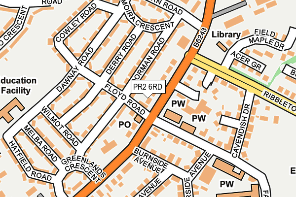 PR2 6RD map - OS OpenMap – Local (Ordnance Survey)