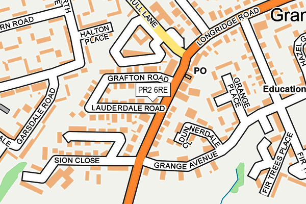 PR2 6RE map - OS OpenMap – Local (Ordnance Survey)