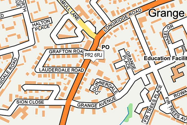 PR2 6RJ map - OS OpenMap – Local (Ordnance Survey)