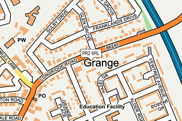 PR2 6RL map - OS OpenMap – Local (Ordnance Survey)