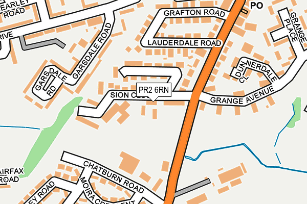 PR2 6RN map - OS OpenMap – Local (Ordnance Survey)