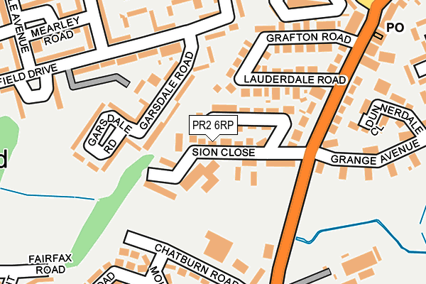 PR2 6RP map - OS OpenMap – Local (Ordnance Survey)
