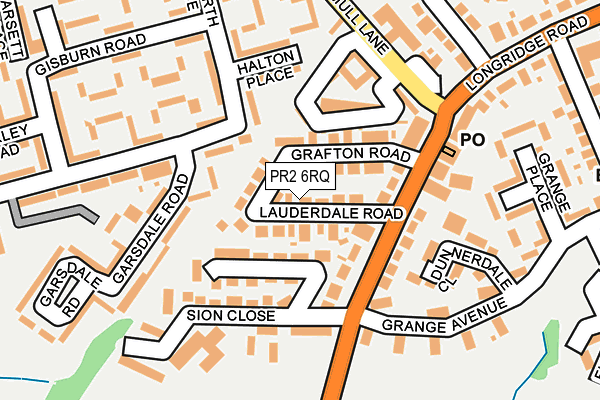PR2 6RQ map - OS OpenMap – Local (Ordnance Survey)