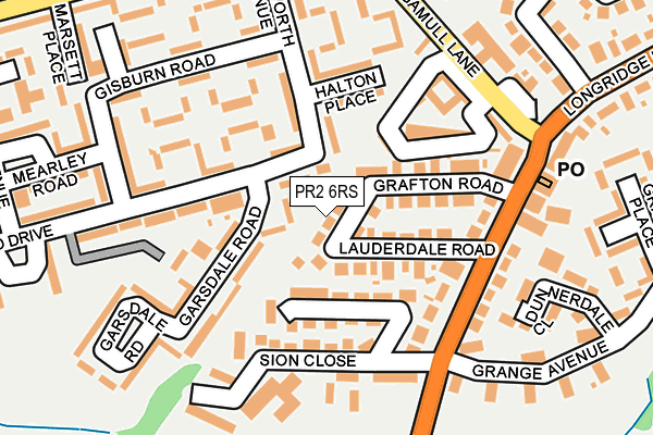 PR2 6RS map - OS OpenMap – Local (Ordnance Survey)