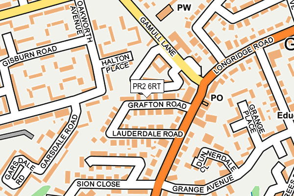 PR2 6RT map - OS OpenMap – Local (Ordnance Survey)