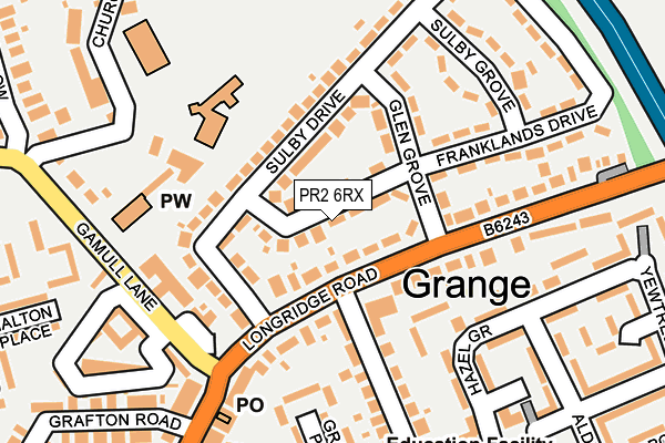 PR2 6RX map - OS OpenMap – Local (Ordnance Survey)