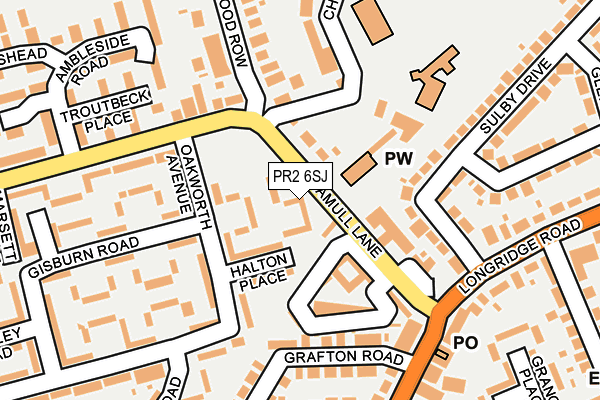 PR2 6SJ map - OS OpenMap – Local (Ordnance Survey)