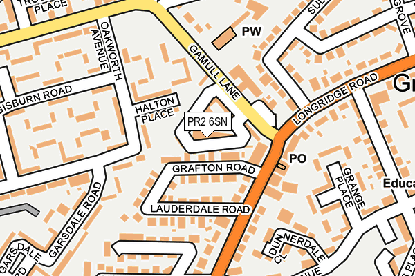 PR2 6SN map - OS OpenMap – Local (Ordnance Survey)
