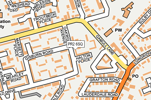 PR2 6SQ map - OS OpenMap – Local (Ordnance Survey)
