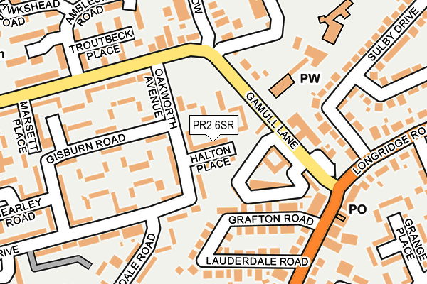 PR2 6SR map - OS OpenMap – Local (Ordnance Survey)