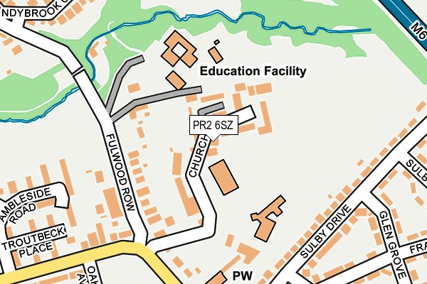 PR2 6SZ map - OS OpenMap – Local (Ordnance Survey)