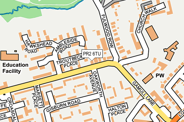 PR2 6TU map - OS OpenMap – Local (Ordnance Survey)