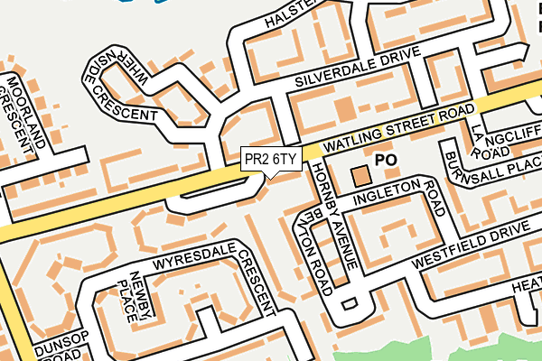 PR2 6TY map - OS OpenMap – Local (Ordnance Survey)