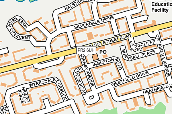 PR2 6UH map - OS OpenMap – Local (Ordnance Survey)