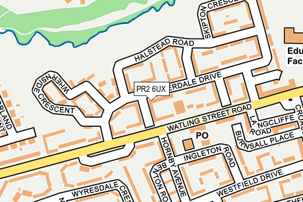 PR2 6UX map - OS OpenMap – Local (Ordnance Survey)