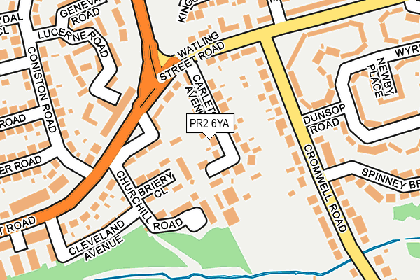 PR2 6YA map - OS OpenMap – Local (Ordnance Survey)