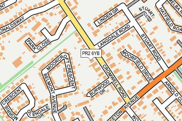 PR2 6YB map - OS OpenMap – Local (Ordnance Survey)