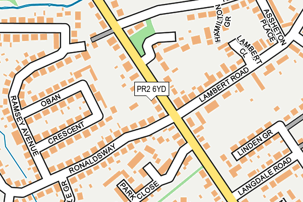 PR2 6YD map - OS OpenMap – Local (Ordnance Survey)